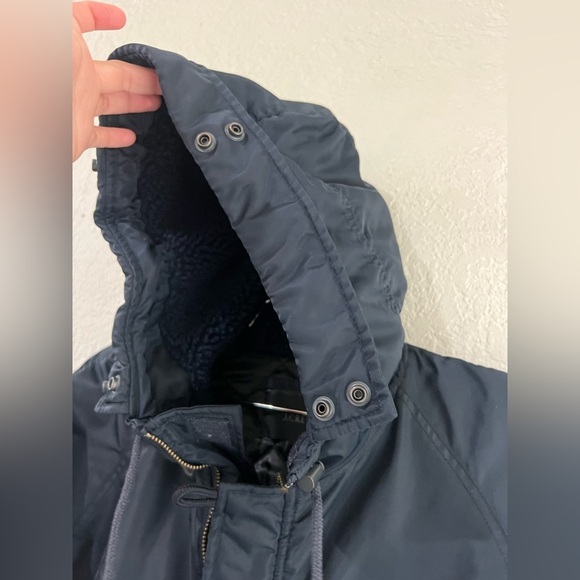 J. Crew Military Parka Jacket Navy Blue Sherpa Hood Size Small in a dark blue - Picture 6 of 16
